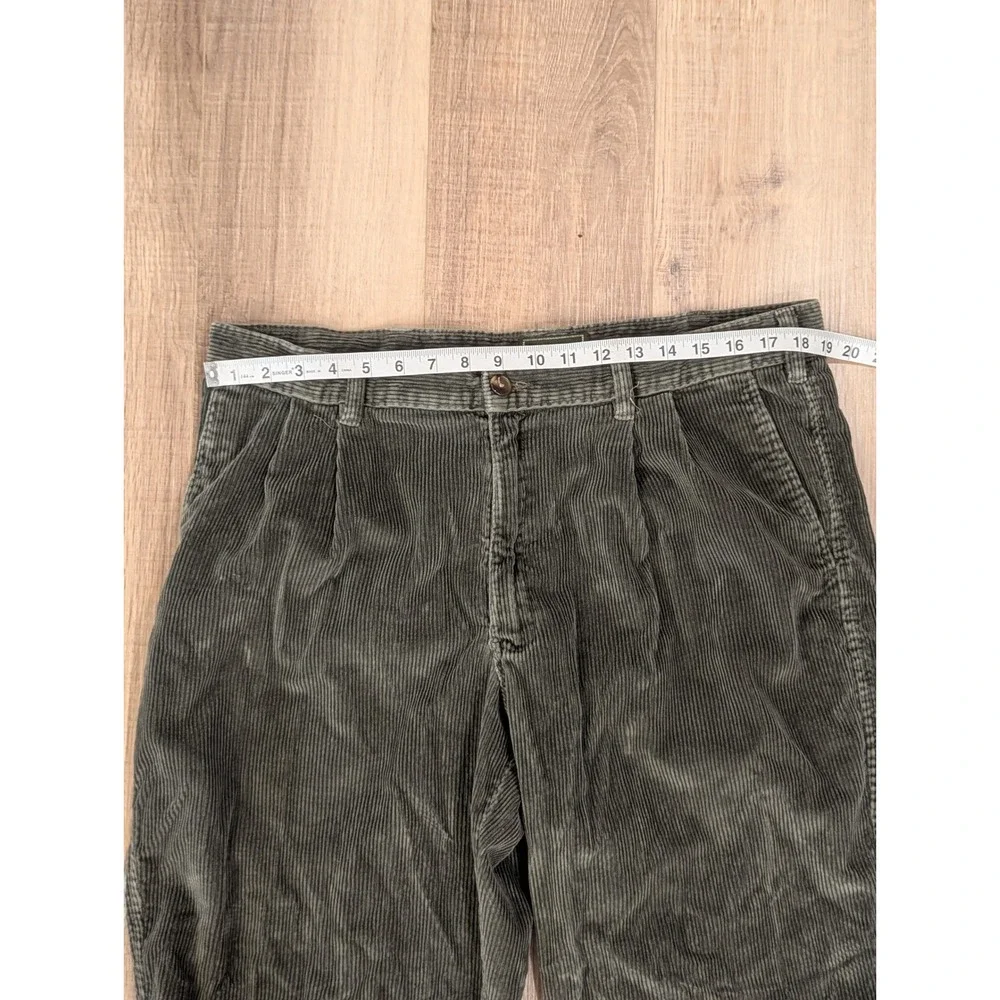 Vintage 1999 Eddie Bauer Wide Wale Corduroy Pants Mens 38x32 Green Y2K Relaxed